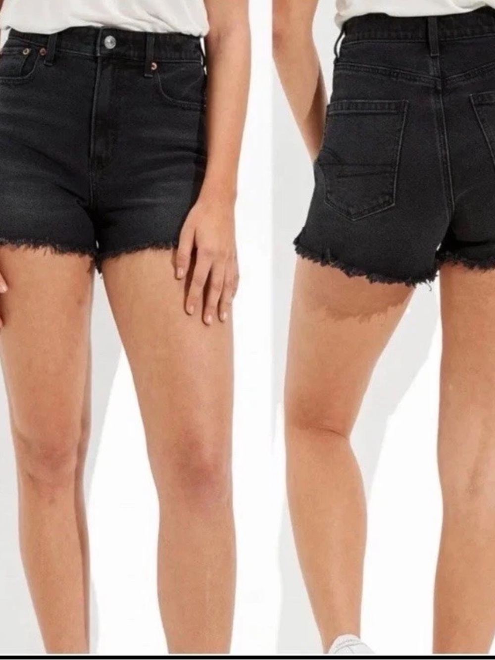 American Eagle Black Highest Rise Mom Short Women's Plus Size 18 NWT